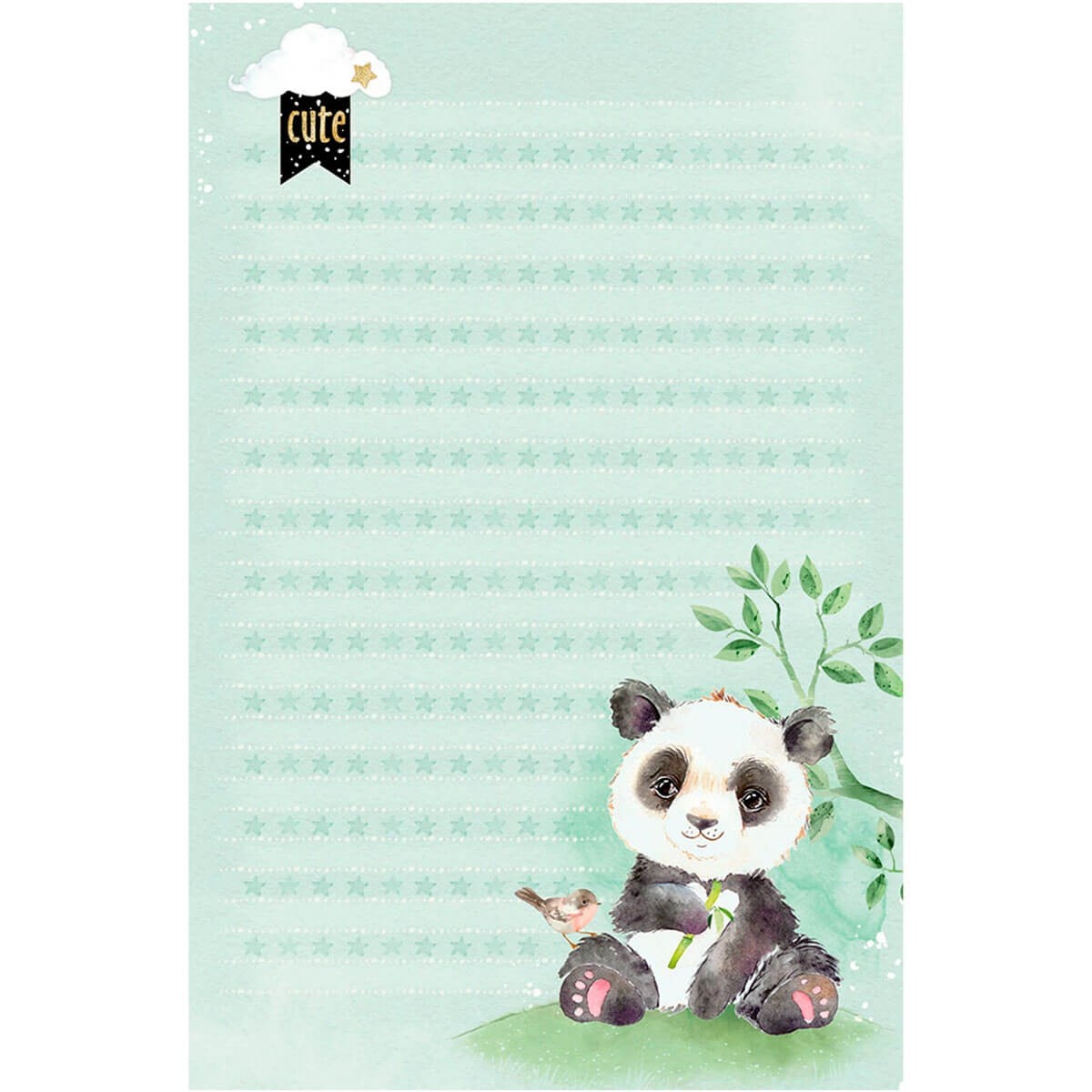 Papel De Carta Lt Coleção Pandas 08 Loja Do Papel Scrapbook 4564