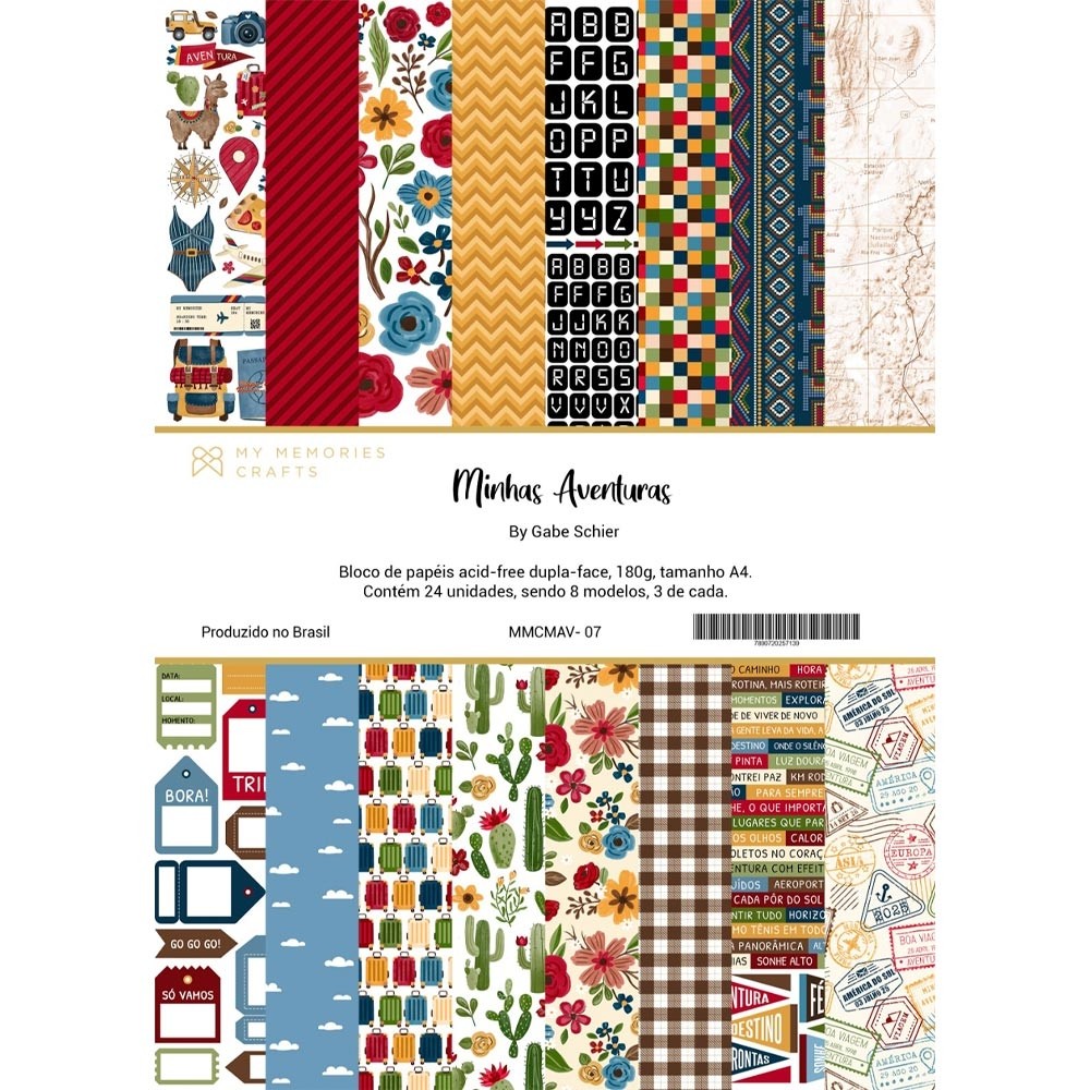 Bloco A4 - My Memories Crafts - Minha Aventura | Loja do Papel