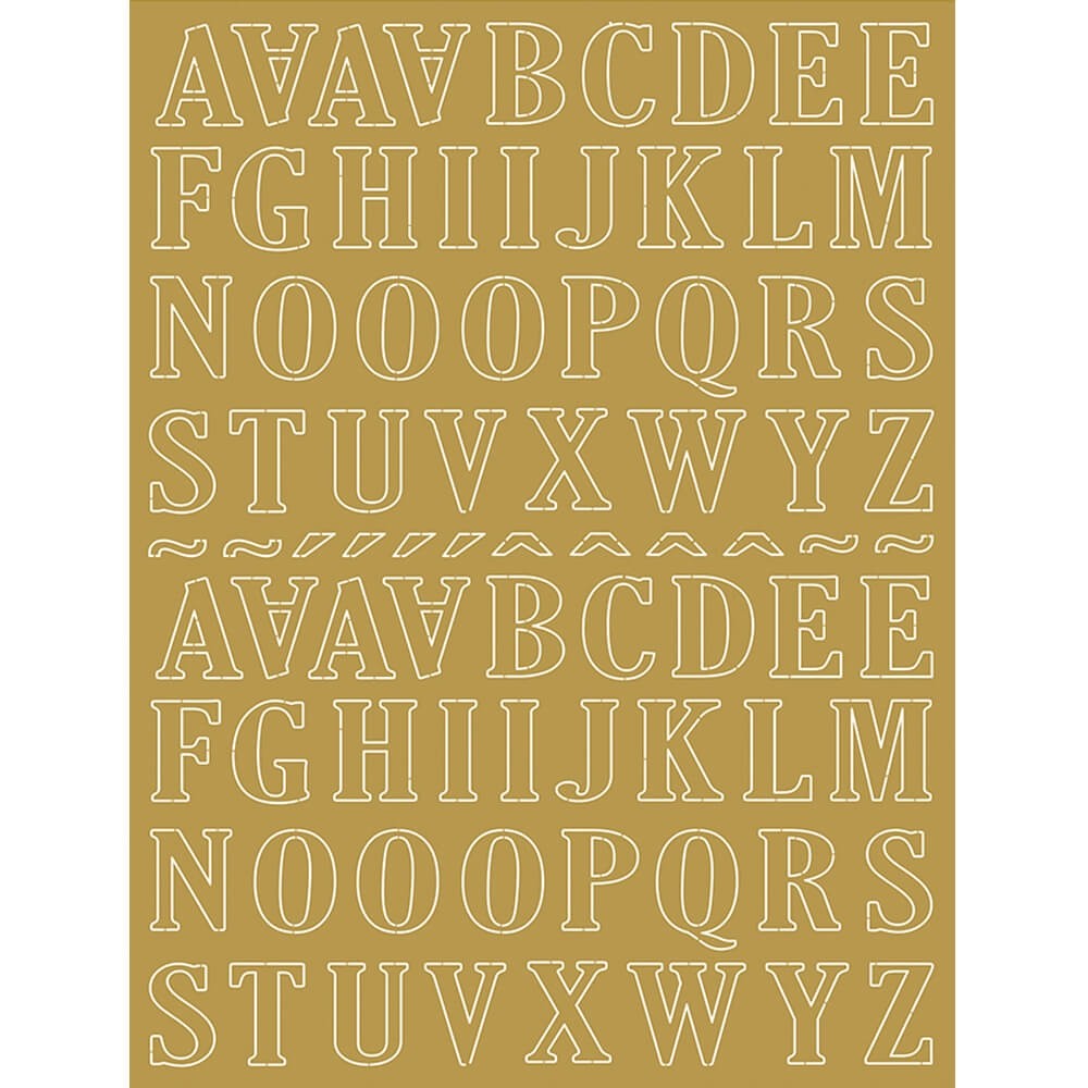 Aplique Alfabeto LT - Papel Laminado - Dourado 80 Letras