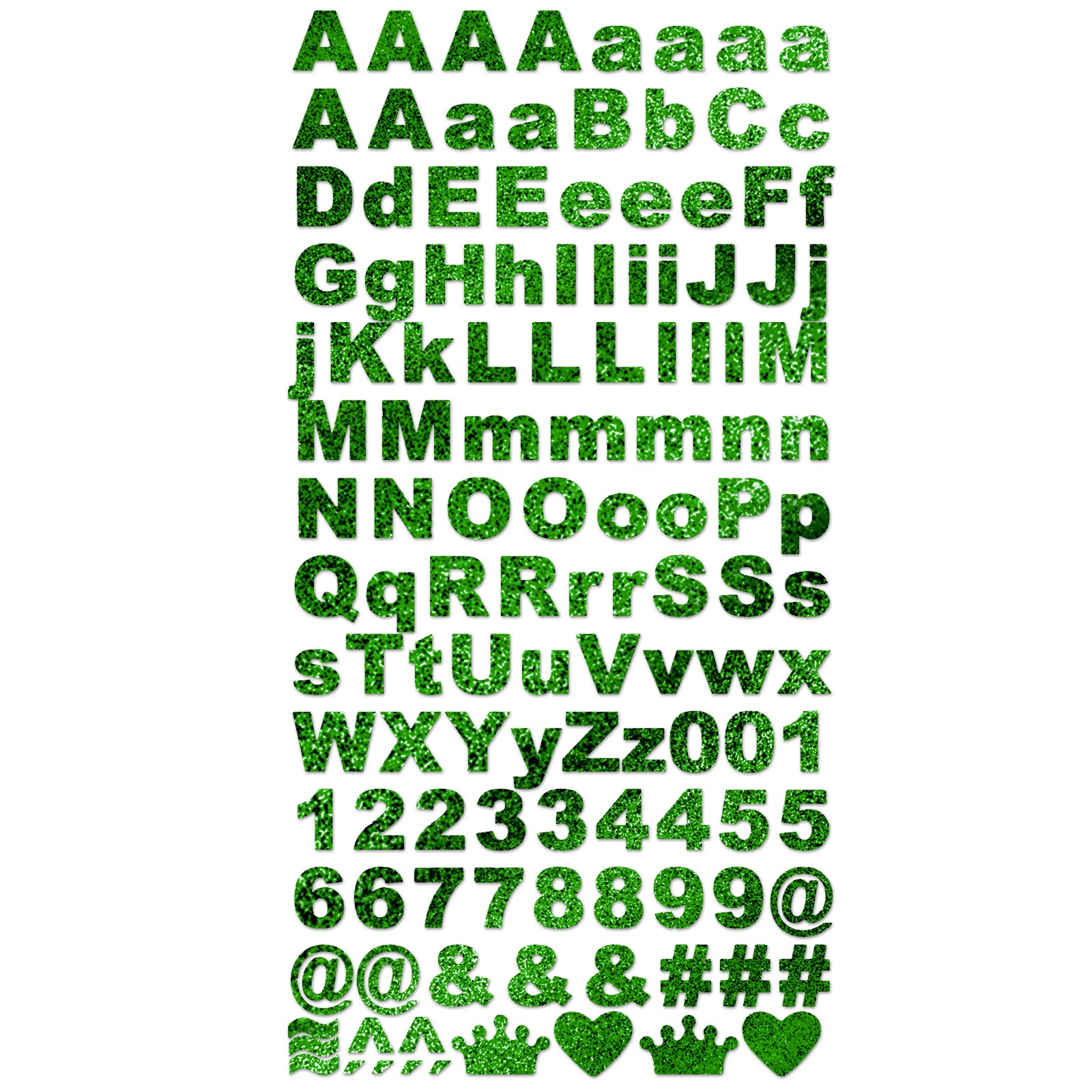 Adesivo Alfabeto AM - Glitter - Verde Folha