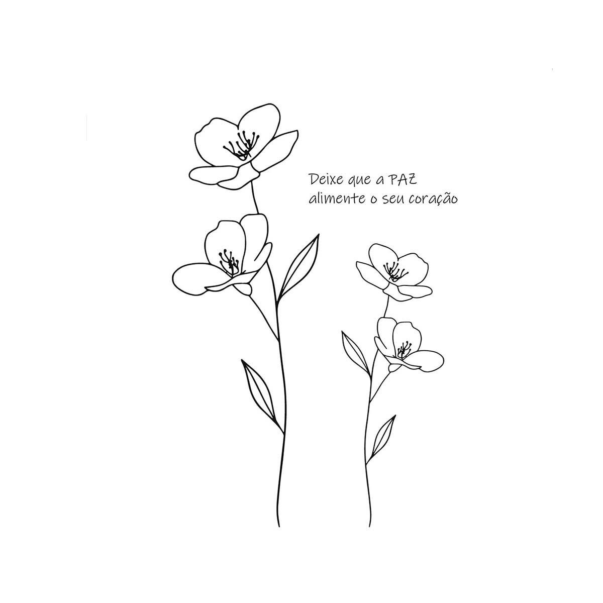 Stencil Jeito Gil Flores e Paz G Loja do Papel Scrapbook