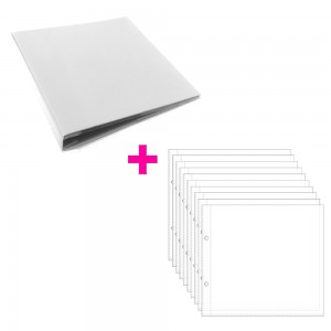Álbum de Pino Pequeno - 20x20cm + 10 Envelopes Plásticos