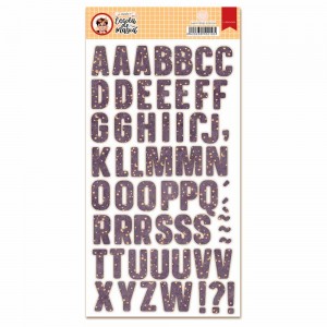 Alfabeto Chipboard Adesivadas - Dany Peres Design - Escola de Magia