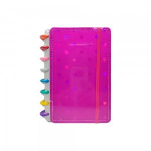 Caderno de Disco A5 - Estrelas Pink