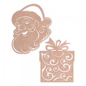Aplique Cardboard Litoarte - Natal - Papai Noel e Presente