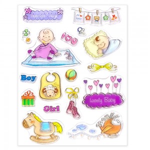 Carimbo de Silicone - Clear Stamp - Bebê Lovely Baby