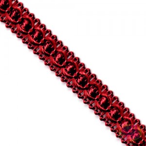 Fita Passamanaria - Trançado Vermelho Bordô 10mm