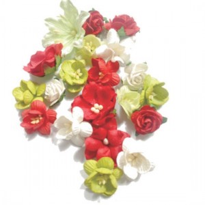 Flores Artesanais CS - Mini Mix Tons Noel