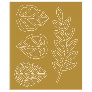 Aplique LT - Papel Laminado - Dourado - Folhas Vazadas