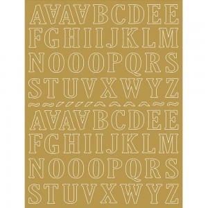 Aplique Alfabeto LT - Papel Laminado - Dourado 80 Letras
