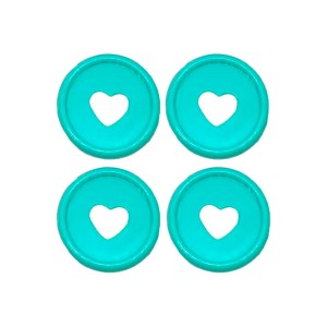 Discos para Caderno Inteligente Coração - Azul Tiffany Sólido 24mm (04UN)