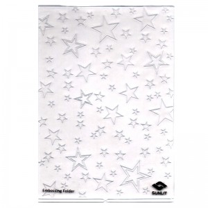 Placa de Emboss Sunlit - Relevo 2D 13x18 - Estrelas Festivas
