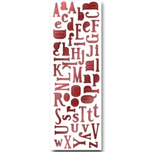 Adesivo Alfabeto AM - Metalizado - Vermelho