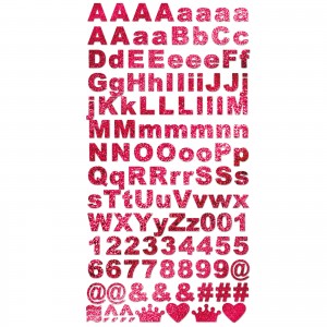 Adesivo Alfabeto AM - Glitter - Pink