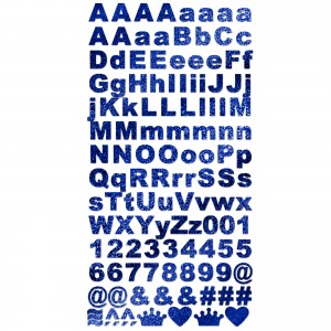 Adesivo Alfabeto AM - Glitter - Azul Royal