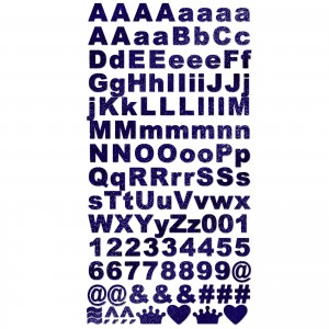Adesivo Alfabeto AM - Glitter - Azul Marinho