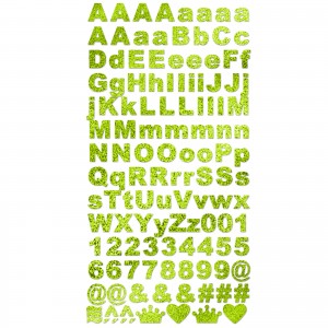 Adesivo Alfabeto AM - Glitter - Verde Claro