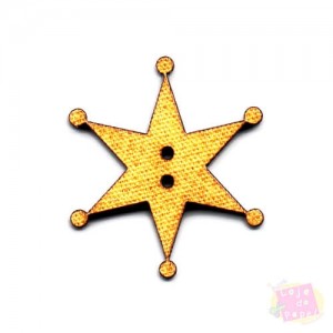 Botão P MDF - Estrela de Xerife