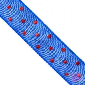 Fita Voil - Azul Poá Vermelho 10mm