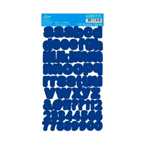 Adesivo com Recorte e Foil Litoarte - Alfabeto Azul Minúsculo