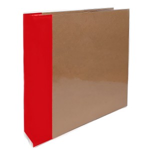 Álbum de Garra Grande Scrapbook - 30,5 x 30,5 cm - Vermelho e Kraft
