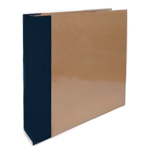 Álbum de Garra Grande Scrapbook - 30,5 x 30,5 cm - Azul Marinho e Kraft