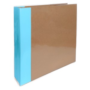 Álbum de Garra Grande Scrapbook - 30,5 x 30,5 cm - Azul Bebê e Kraft