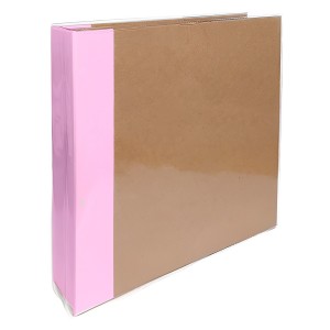 Álbum de Garra Grande Scrapbook - 30,5 x 30,5 cm - Rosa Bebê e Kraft