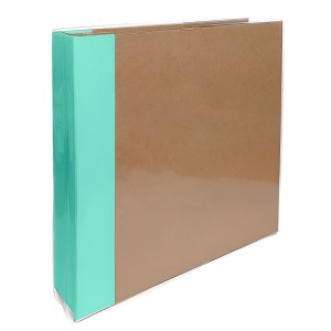 Álbum de Garra Grande Scrapbook - 30,5 x 30,5 cm - Verde Água e Kraft