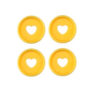Discos para Caderno Inteligente Coração - Amarelo Sólido 24mm (04UN)