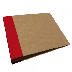 Álbum D-Ring - 15x15cm - Vermelho e Kraft