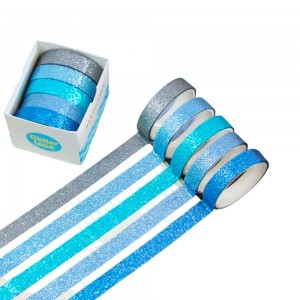 Kit Washi Tape - Glitter Azul (05UN)